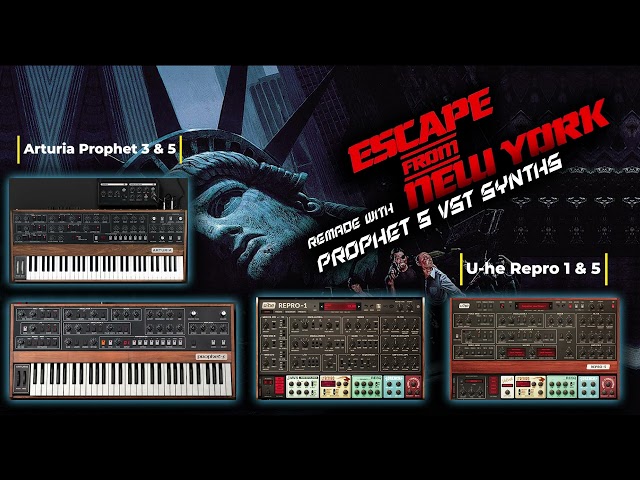 JOHN CARPENTER - ESCAPE FROM NEW YORK Main Theme - Remade with Prophet VST  Synths class=