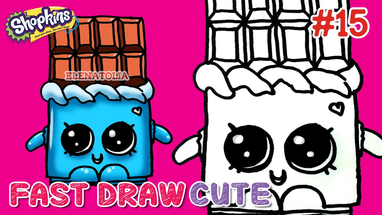 Easy Drawings How To Draw Shopkins Cheeky Chocolate Step By Step Como Dibujar Youtube