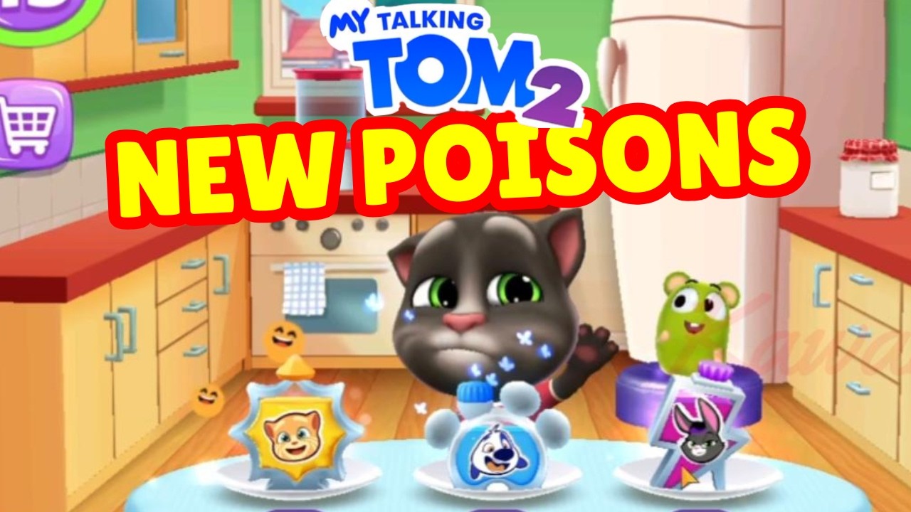 Tom Poison My Talking Tom 2 Gameplay || My Talking Tom Drink New Poison - Ginger ...