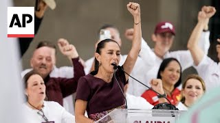 Mexican presidency frontrunner Claudia Sheinbaum closes campaign with nationalistic speech