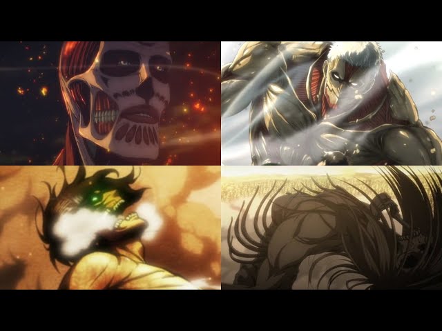All titan shifters' transformations [Updated] | Attack on Titan class=