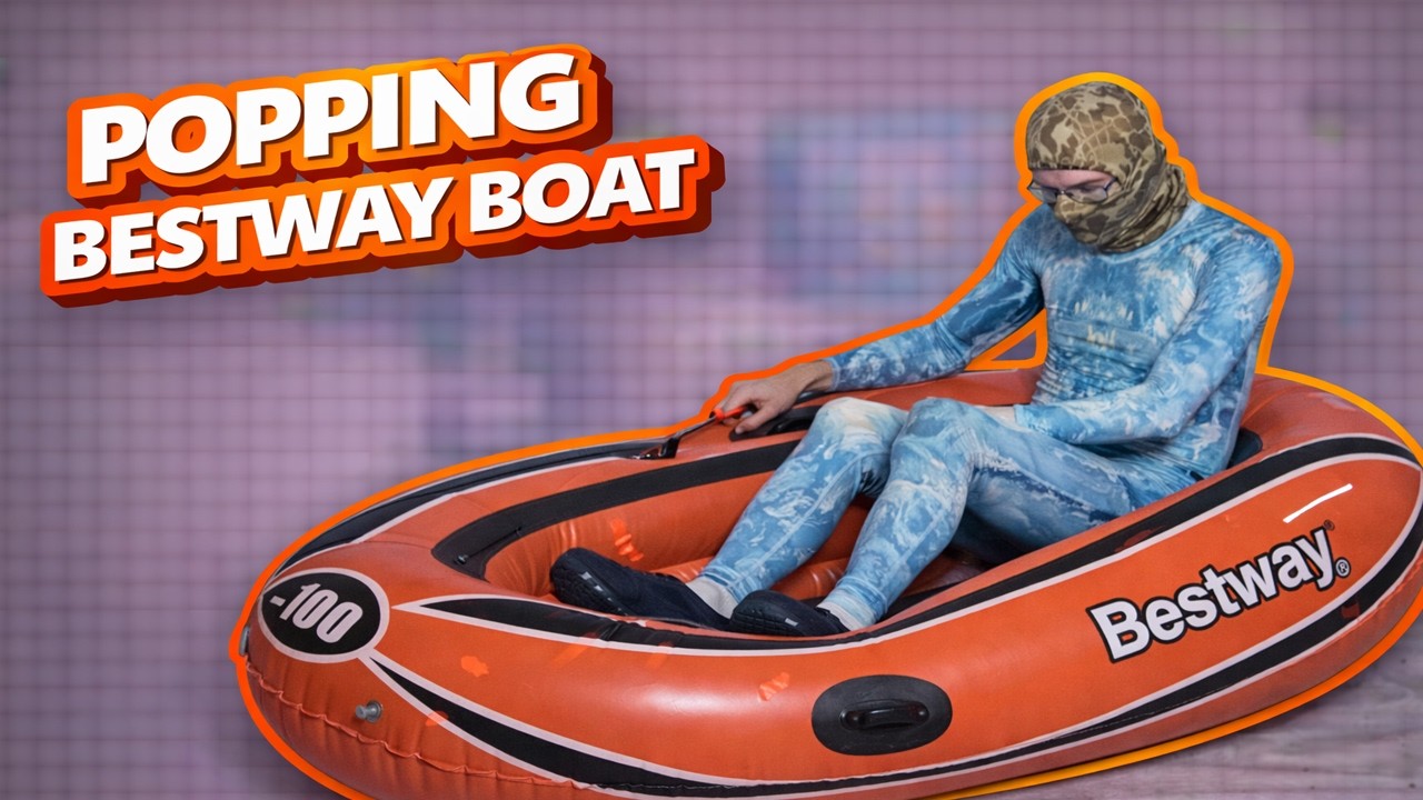 Popping An Inflatable Raft Pop inflatable - Popping the Bestway Boat So Satisfying - YouTube
