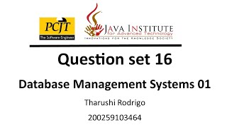 DBMS Question set 16