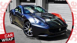 This ferrari california was wrapped in gloss red with black down the
middle and custom decal sides to not leave boot hanging. ...