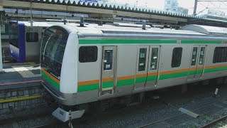 甲種輸送東急田園都市線2020系2743、2143編成と湘南新宿ライン普通宇都宮行きE231系U20+E233系U624、横須賀線普通千葉行きE235系+E235系J-04がJR逗子駅に停車中！