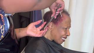 She wanted her hair cut low| She has scarring Alopecia | Female pattern baldness cover up