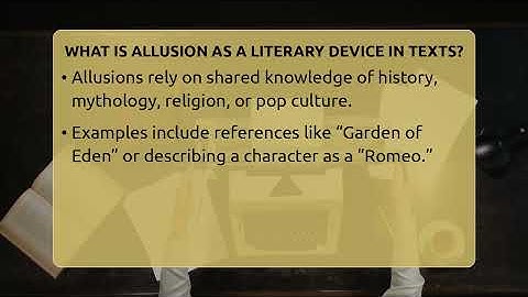 What Is Allusion As A Literary Device In Texts? - Tales And Texts