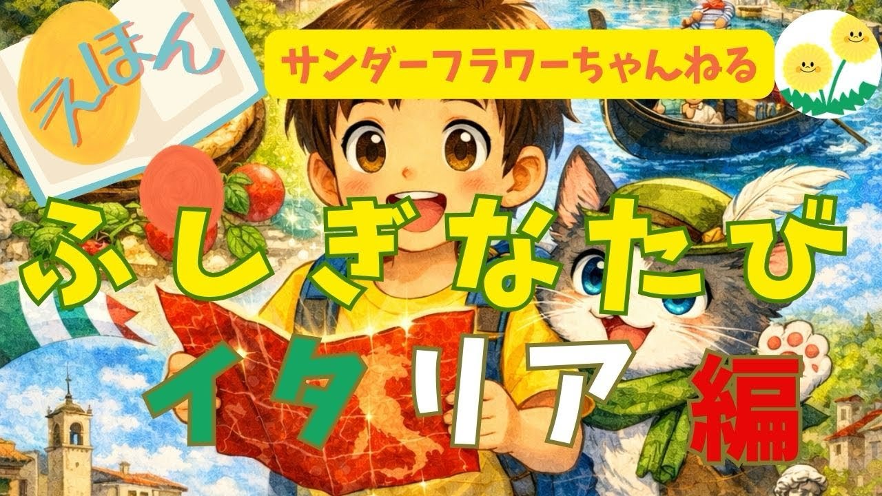 【絵本読み聞かせ】ふしぎなたび イタリア編｜子供向け絵本・ローマ/ピザ/ベネチアのぼうけん　寝かしつけ