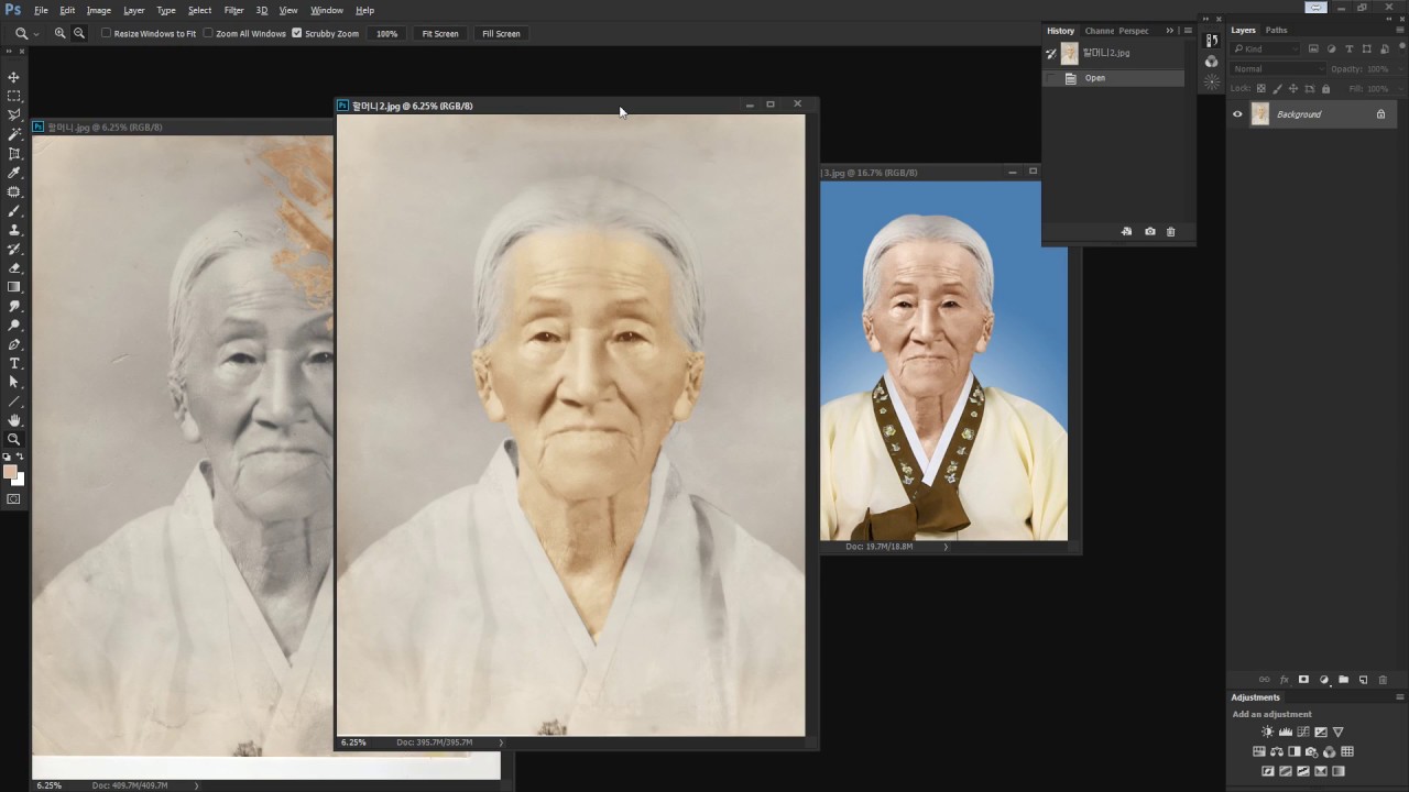 포토샵으로 오래된 사진복원. - Photoshop Retouching