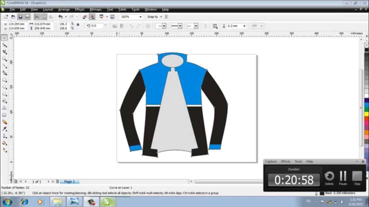  Cara Mendesain Jaket  dari Coral Draw YouTube