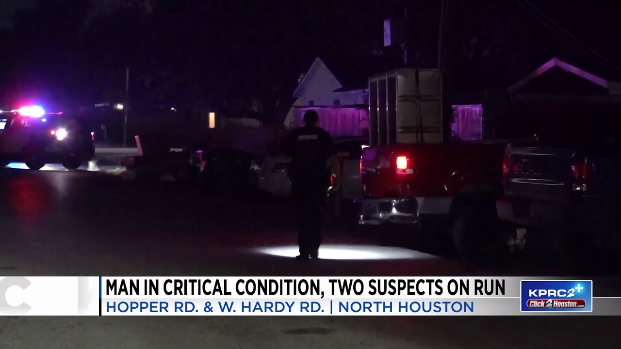 1 injured, 2 suspects on the run after north Houston shooting - YouTube