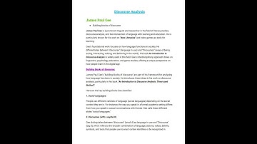 #james Paul Gee#discourse analysis#literary notes#