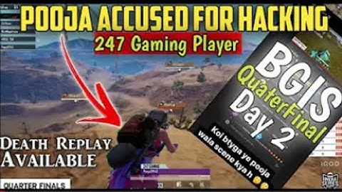 TEAM 247 GAMING POOJA HACKING | DEATH REPLAY POV LEAKED | Hacker In BGIS Quarter Finals 😱 #hacking