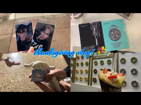 thanksgiving vlog 💐: unboxing zb1 melting point albums & small daiso haul!