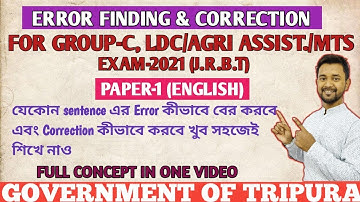 Error Finding || Correction Of Sentence|| For LDC/Group-C, Exam-2021 (J.R.B.T)||Tricks & Tips 🔥🔥