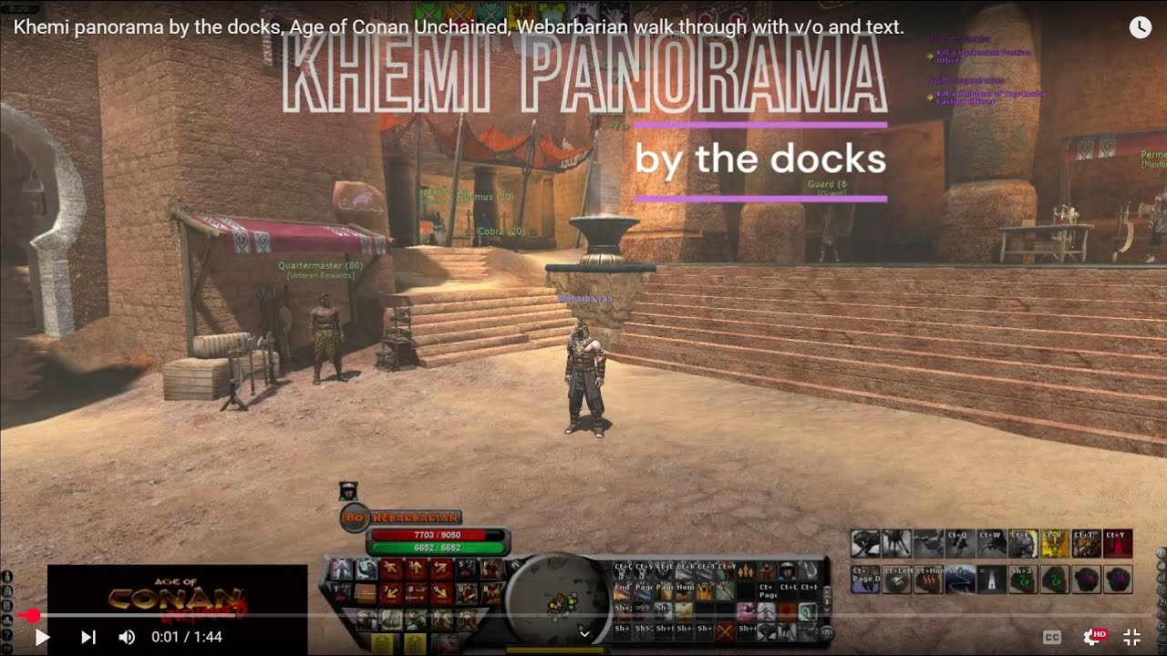 Khemi panorama by the docks, Age of Conan Unchained, Webarbarian walk through with v/o and text.