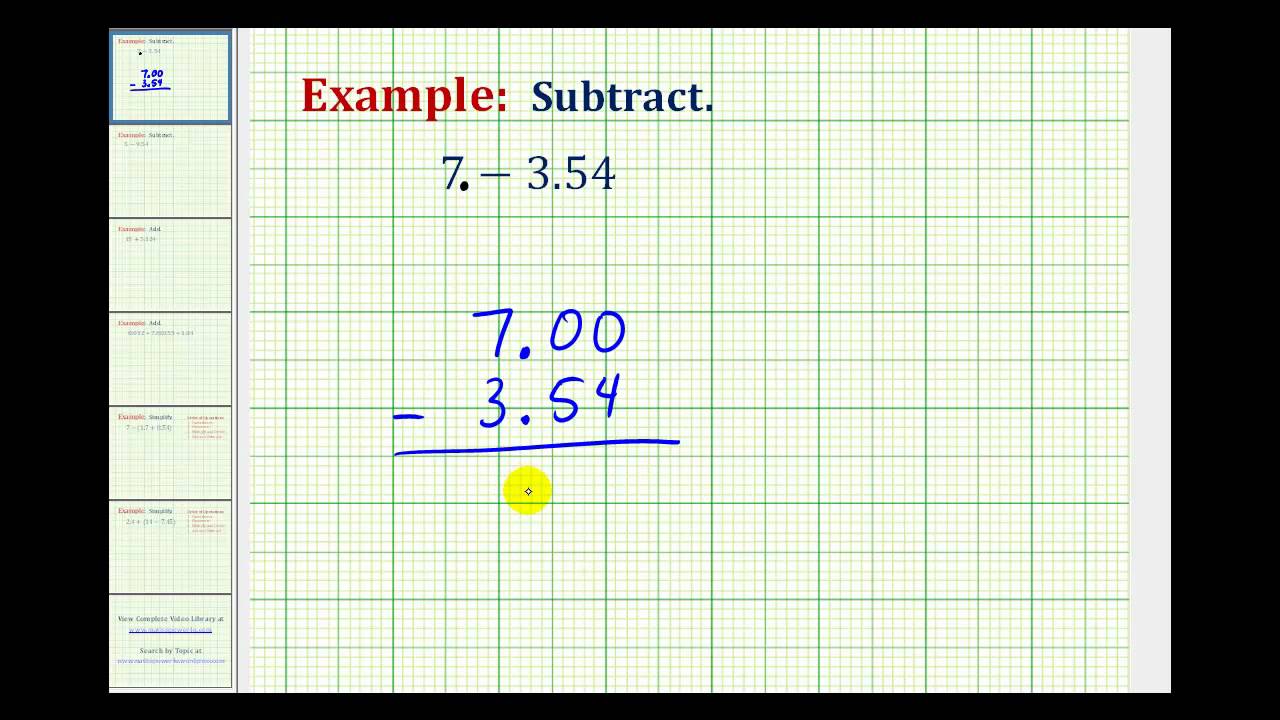 ex-subtract-a-decimal-from-a-whole-number-positive-result-youtube