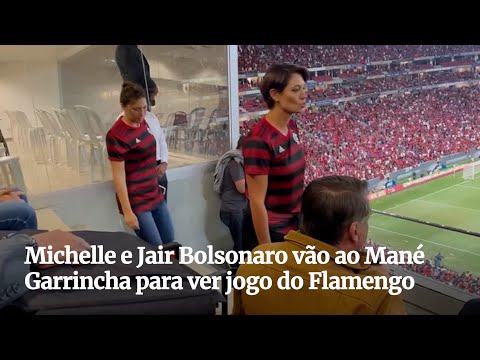 Michelle e Jair Bolsonaro vão ao Mané Garrincha para ver jogo do Flamengo