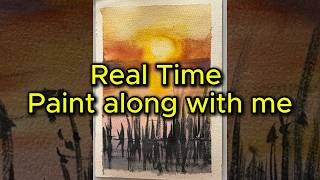 Real-Time Watercolor Sunset Tutorial (6.5 Min Marsh Landscape) Guide