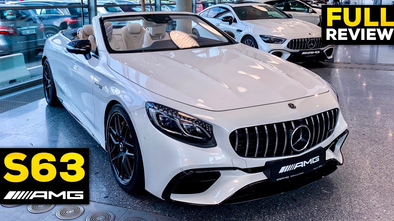 2019 MERCEDES AMG S63 Cabriolet V8 Full Review BRUTAL Interior Exterior Infotainment Diamond White