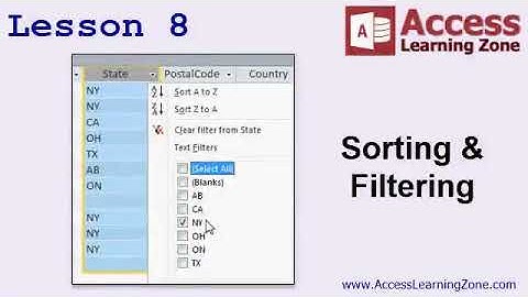 Microsoft Access Nivel Principiante 01. Lección 08. Ordenación y filtrado