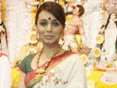 Bollywood actress Rani Mukherjee celebrates Durga ...