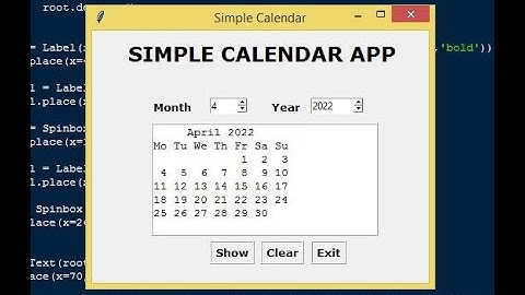 Simple Calendar App using Python