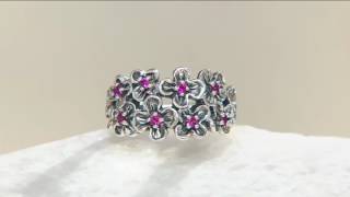 Sterling Silver Precious Gemstone Flower Ring by Or Paz on QVC