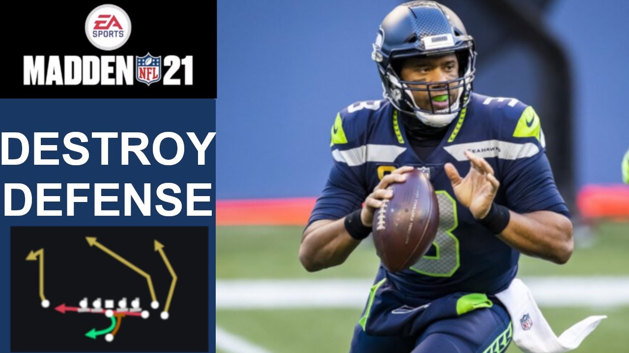 Beat Cover 4 Quarters In Madden 21: Singleback Bunch Ace- PA Boot Slide- Seattle Seahawks