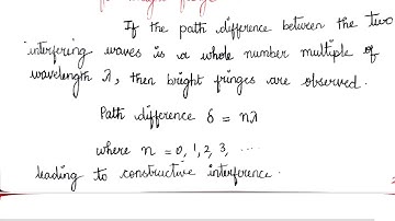 Condition for bright and dark fringes# Interference# Optics# Two marks#