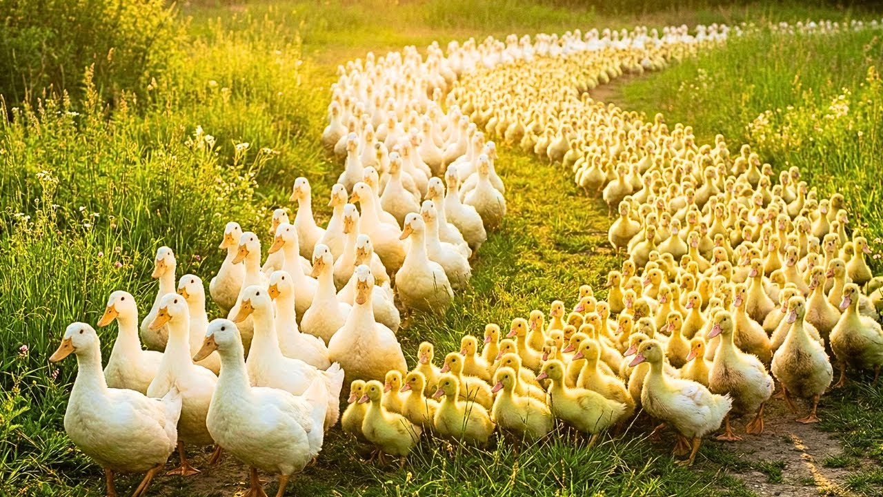 Successful Duck Farming: Big & Small Ducks Walking Together | হাঁস পালন