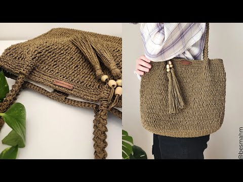Part1 | 🎉 Easy Elegance: Simple Crochet Mesh Bag Tutorial with Paper ...