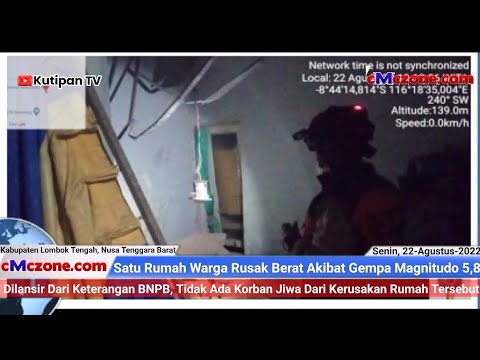 Satu Rumah Warga Lombok Tengah Rusak Berat Akibat Gempa 5,8