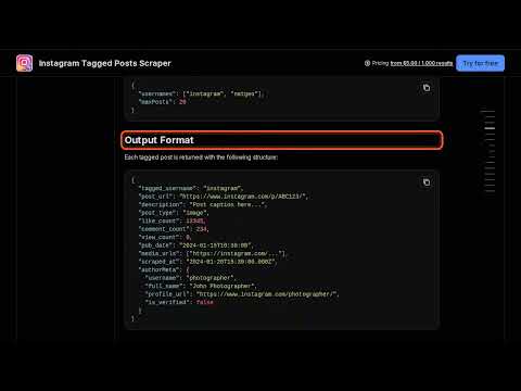 Instagram Tagged Posts Scraper — Apify Actor Walkthrough