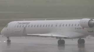 D-Acnv Eurowings Crj900 Bad Weather Takeoff At Hamburg Airport