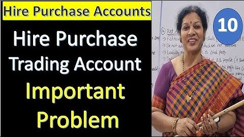 10. Hire Purchase Trading Account - Important Problem from Hire Purchase Accounts