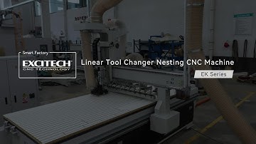 Excitech Linear Tool Changer Nesting CNC Machine #woodmachine #woodmachinery