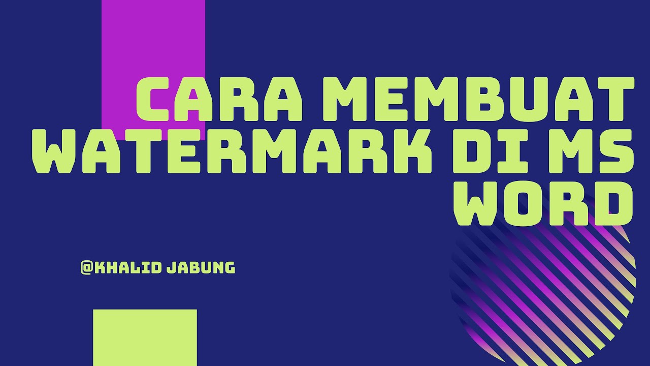  Cara  Membuat  Background Gambar Logo  Watermark di  Microsoft  