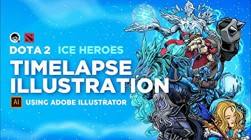 Dota 2 ( Ice Heroes ) Timelapse Vector Illustration