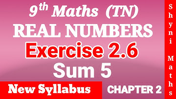 9th maths chapter 2 exercise 2.6 question 5 tn samacheer shyni maths