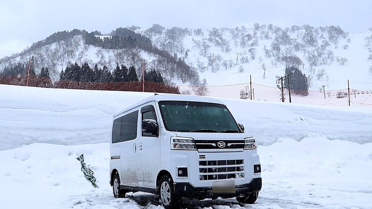 【白山一里野温泉スキー場】アトレーで初めてのスキー車中泊！Car Camping and Skiing at Hakusan Ichirino Onsen Ski Resort!