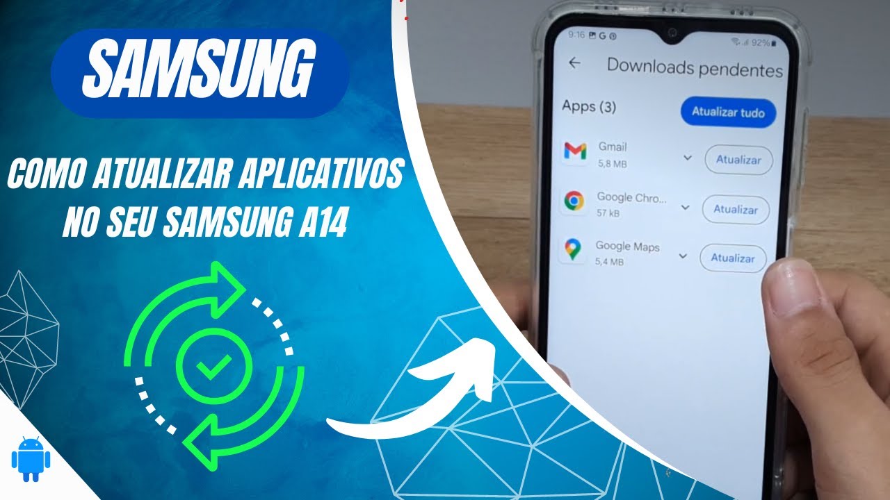 Como atualizar aplicativos no seu Samsung A14 - Passo a passo - YouTube