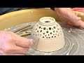 627. Trim Double Wall Teabowl/Teacup Class Demo at Higher Fire with Hsin-Chuen Lin 林新春 課堂雙層茶碗修坯打孔示範
