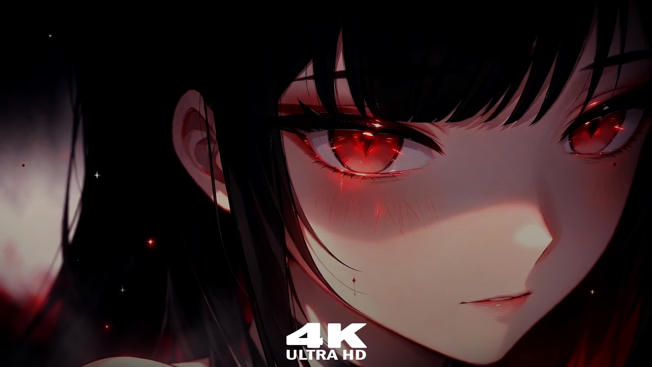 Girl With Intense Shining Red Glowing Crimson Eyes Anime 4K Live Wallpaper #anime #livewallpaper