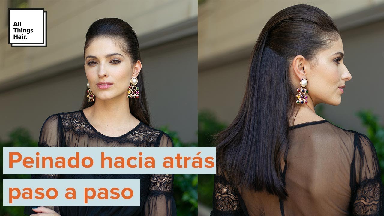 Peinado hacia atrás | Semirecogido elegante - YouTube