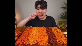 Asmr Mukbang 5 Kinds Of Spicy Noodles🔥 #Mukbanggongsam #Asmr #Noodles #Delicious #Korea #Shorts