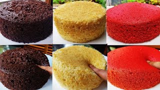 1/2 Kg Chocolate,Vanilla,Red Velvet Sponge Cake Recipe Without Oven/How To Make 1/2 Kg Sponge Cake👌