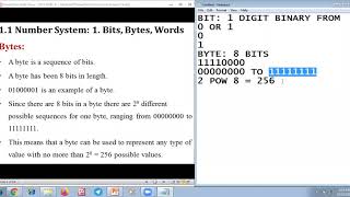 Number System Bits, Bytes and Words: Digital Techniques
