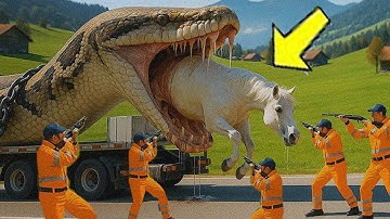 Animals Rescue | Brave Heroes Saves Autistic Horse from Giant Python Deadly Coils
