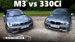 BMW E46 M3 vs E46 330Ci, comparison review with stock exhausts, Part 1 of 2 | The GTD Garage